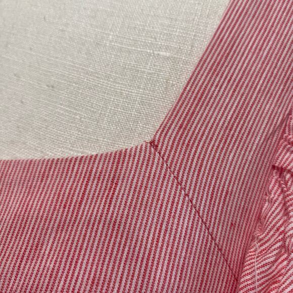 Marie Oliver Sailor Red & White Striped Cotton Linen Blend Dress Size M - Picture 9 of 10